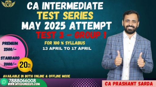 Picture of CA Intermediate Test Series - Group-1, Test-3 100% Syllabus