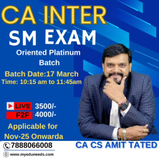 Picture of CA Inter SM New Exam oriented Platinum Batch by CA Amit Tated