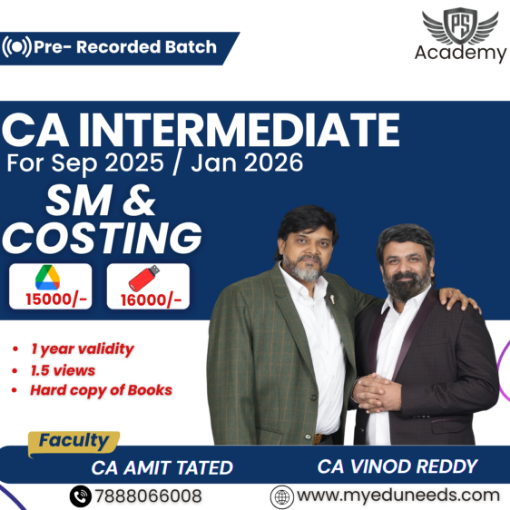 Picture of CA INTERMEDIATE COST & SM BY CA Vinod Reddy , CA Amit Tated