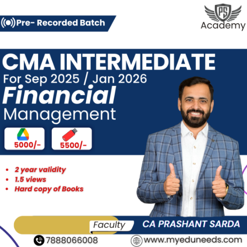 Picture of CMA Inter Financial Management 2nd DEC By CA Prashant Sarda