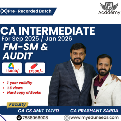 Picture of COMBO AUDIT + FM + SM BY CA PRASHANT SARDA & CA CS AMIT TATED (NEW SYLLABUS)